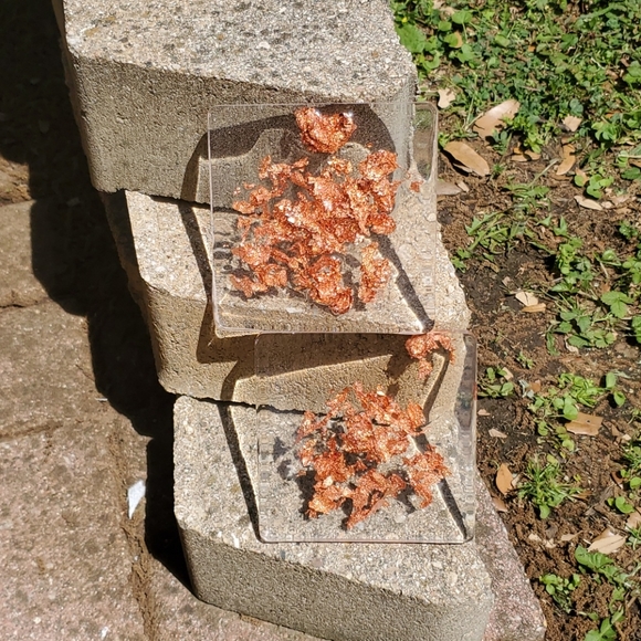 Handmade Rose Gold Resin Coaster Set of 2 - Picture 5 of 6